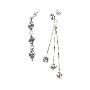 SKY天空少年李希侃同款十字花链条耳环耳夹少年之名潮圈钉耳饰品A