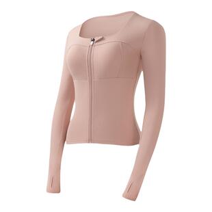 瑜伽服女秋季拉链运动外套修身显瘦气质长袖外穿跑步训练健身上衣