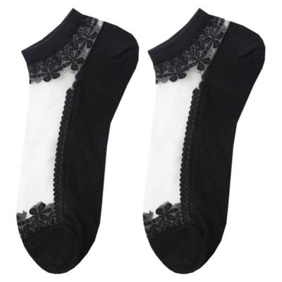 小雪花船袜玻璃丝短袜