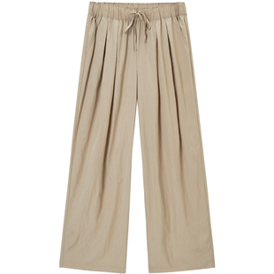 乐町高腰褶皱长裤新款秋季宽松百搭裤子韩系休闲阔腿山本裤