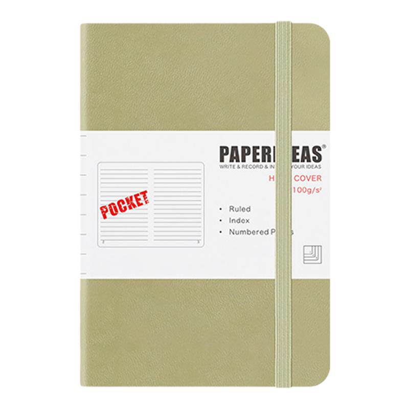 PAPERIDEAS口袋本A6绑带页码小笔记本随身旅行打卡记事本便携本集章速写手帐本企业定制LOGO方格点阵本空白本