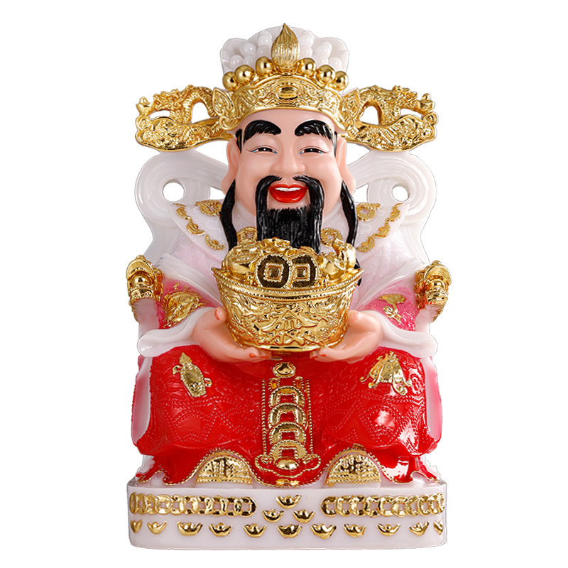 厂家直销财神爷佛像招财摆件家用公司店铺佛具范蠡文财神仿汉白玉
