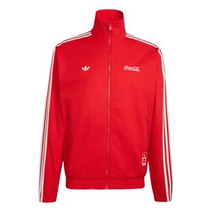 可口可乐联名经典复古三条纹立领夹克外套男adidas阿迪达斯三叶草