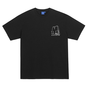 山小川短袖T恤男潮牌夏季基础字母美式重磅男生宽松潮流情侣衣服