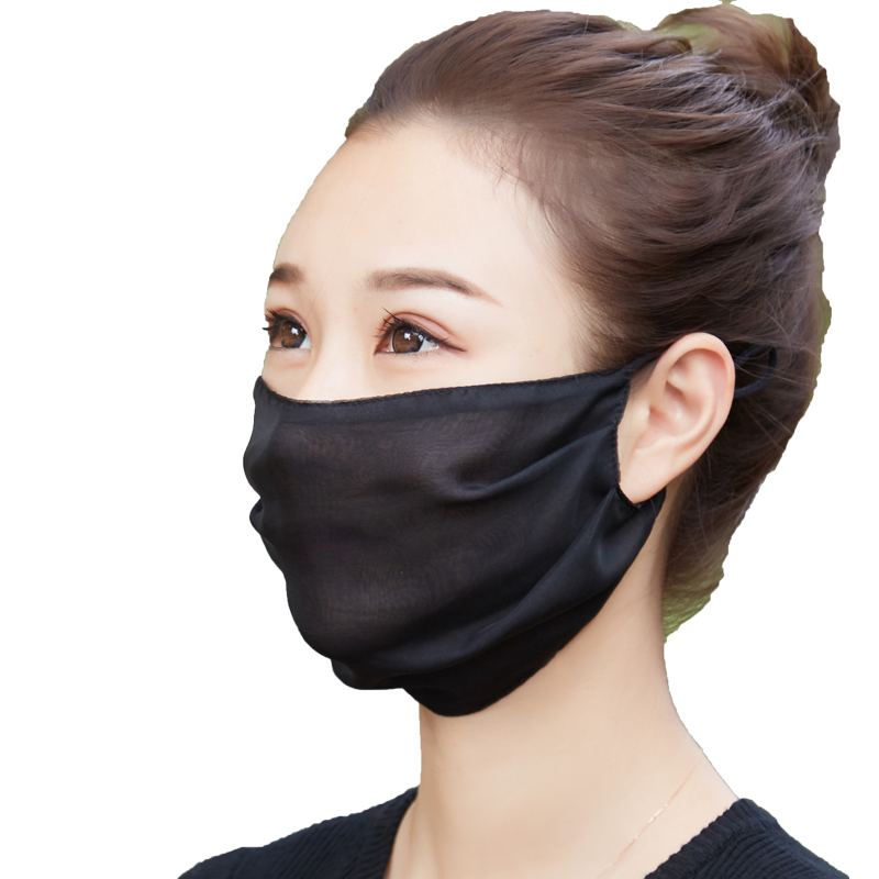 100%桑蚕丝防晒透气口罩女夏真丝骑车户外加大遮脸骑车易呼吸面罩