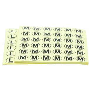 透明尺码贴PVC不干胶S M L XS XL XXL XXXL黄底贴纸服装衣服尺码编码贴纸标编号男女鞋袜子裤子男装号码