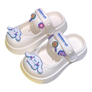 包头洞洞鞋外穿防滑沙滩鞋三丽鸥可爱玉桂狗亲子玛丽珍凉鞋女夏季