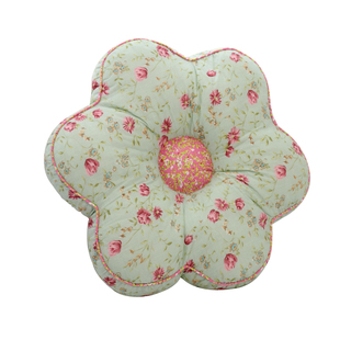 外贸Flowering纯棉布艺抱枕含芯花朵靠枕 沙发腰枕厚坐垫田园靠垫