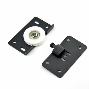 家具移门轮实木衣柜趟门轮老式推拉门静音滑轮黑色铁片轮子门配件