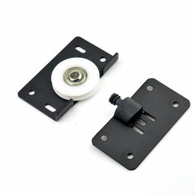 家具移门轮实木衣柜趟门轮老式推拉门静音滑轮黑色铁片轮子门配件