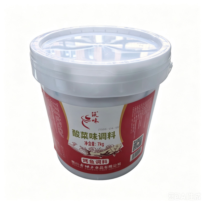 筑味四川酸菜味烤鱼调料7kg桶装