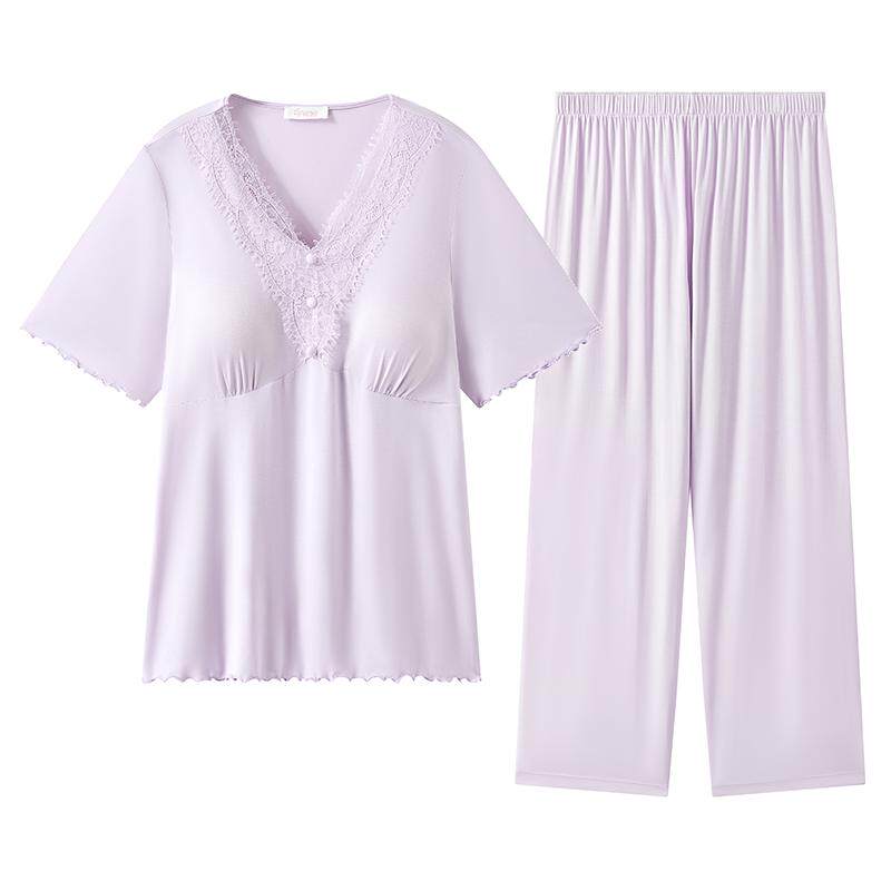 兰卓丽家居服女套装带杯垫防凸点