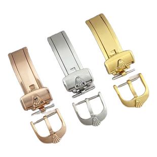 适配劳力士原装切利尼日志针扣折叠扣代用精钢皮带表扣16mm 18mm