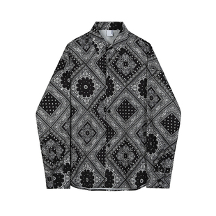 MRCYC腰果长袖衬衫男韩系潮流帅气秋季衬衣休闲男装秋装上衣外套