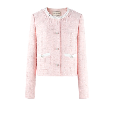 MISSCOCOON可可尼流苏圆领粉外套