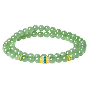 真我不凡S925银纯A碧玉手串原创新中式轻奢简约小众双层叠戴手链