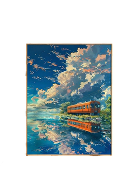 宫崎骏天空数字油画DIY治愈系