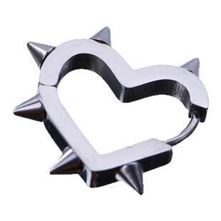 Shinma 钛钢爱心铆钉尖锥桃心型耳环耳骨环耳扣土酷朋克欧美