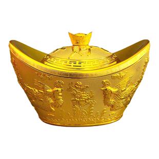 龙凤呈祥金元宝新年婚庆新居公司开业招财进宝装饰摆件元宝糖果盒