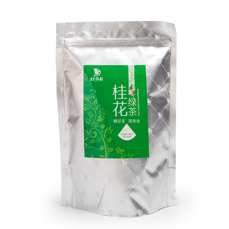 东茶雅韵桂花绿茶叶三角袋泡茶包无提绳调味茶50包入可冷泡冷萃