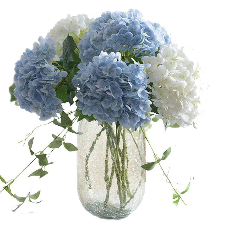 手感感保湿湿蓝绣球仿真花户外防水假花客厅餐桌花轻奢插花装饰