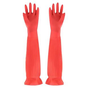 东方红加长55cm防水家务洗碗手套乳胶加厚水产抓鱼餐饮学校洗衣服