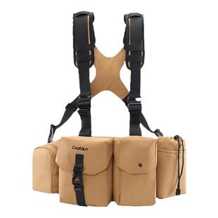 Cwatcun香港卡登专业摄影背心腰挂快速拿取相机包户外马甲战术腰包微单单反多收纳背带适用索尼康佳能R10富士