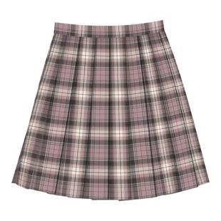 【桃泽川】哥哥家原创正版烟灰粉色jk制服粉格裙小格子黑粉短裙