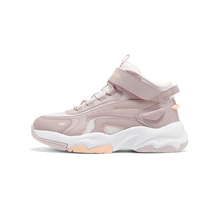 Skechers斯凯奇儿童跃界绒绒靴冬季女童加绒鞋加厚保暖运动二棉鞋