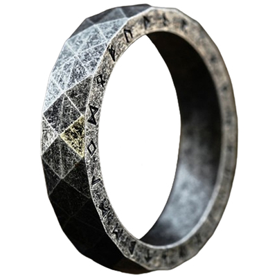 潮牌男钛钢复古菱格戒指卢恩符文