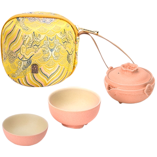 万仟堂便携茶具一人茶具女生高颜值一壶二杯便携式茶具小套装多福