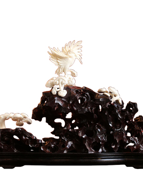 印度小叶紫檀鹿角松鹤延年实木