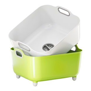 大容量沥水盆洗菜盆新款加厚厨房家用水槽洗碗盆水果蔬菜沥水篮