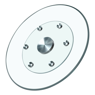 餐桌转盘钢化玻璃家用酒店旋转饭桌圆形台面实木加厚圆桌玻璃底座