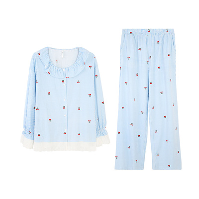 安之伴【巨柔软】睡衣女春秋2025新款纯棉秋冬季条纹可外穿家居服