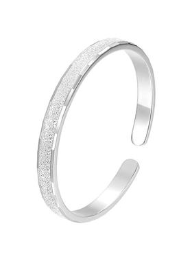 臻汇银足银流光钉砂手镯