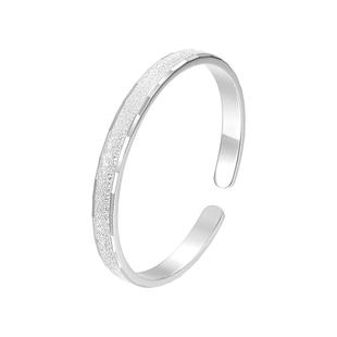 中国白银 臻汇银纯银手镯女足银999爆闪银钉砂镯子轻奢生日礼物