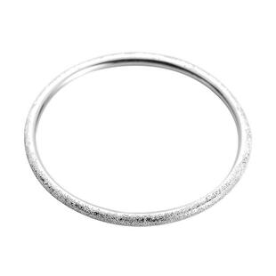 九乐足银999银手镯女年轻款漫天星辰手工钉砂实心银手镯送女友礼