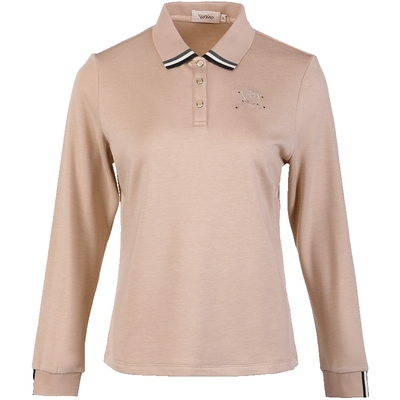 女式长袖Polo衫女通勤翻领t恤女