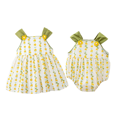 田园风小碎花公主外出服