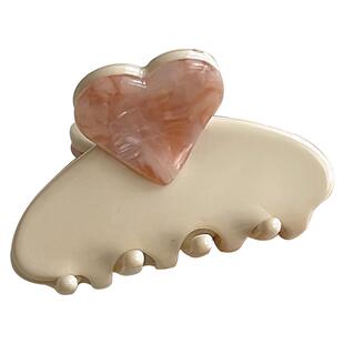 甜美少女爱心醋酸小抓夹日系清新2026新款半扎发鲨鱼夹高级感头饰