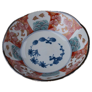 日本进口古伊万里烧风花染锦陶瓷餐具小钵米饭碗配菜碗