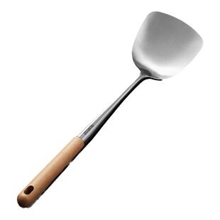 苏泊尔锅铲304不锈钢加厚炒菜铲子汤勺家用厨具榉木炒勺套装铁铲