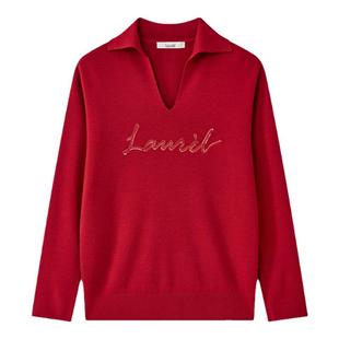 【巴素兰羊毛】Laurel劳芮航海新年红羊毛针织衫LWL361M01300