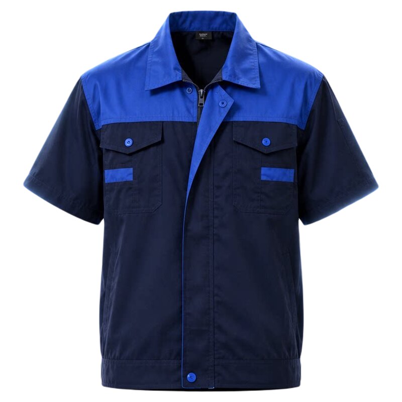 男士夏季薄款短袖工装服定制logo