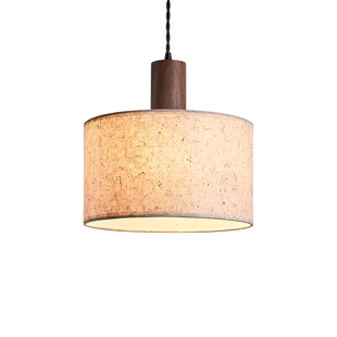 宋代美学吊灯实木新中式禅意中古日式侘寂风餐厅茶室床头小吊灯