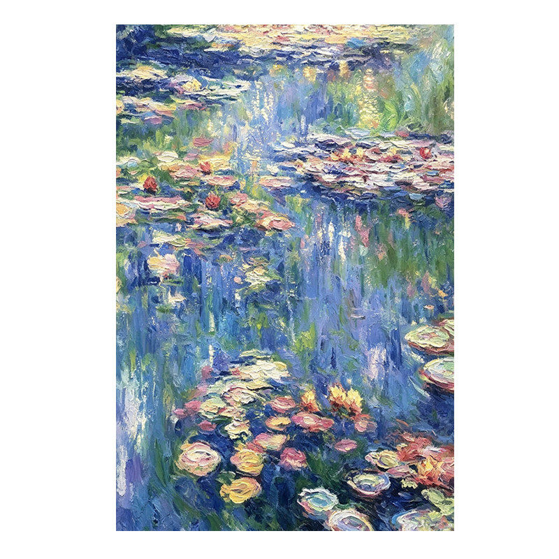 印象派莫奈睡莲手绘油画客厅挂画