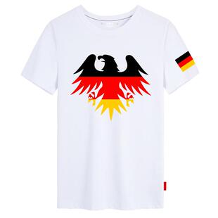 法国德国西班牙美国欧美国家国旗个性短袖t恤衫男女半截袖上衣服