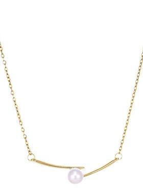 女小众轻奢金色珍珠项链毛衣链