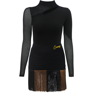 CONNY拉丁舞服女童2025新款高级感流苏裙集训表演出练功衣服套装